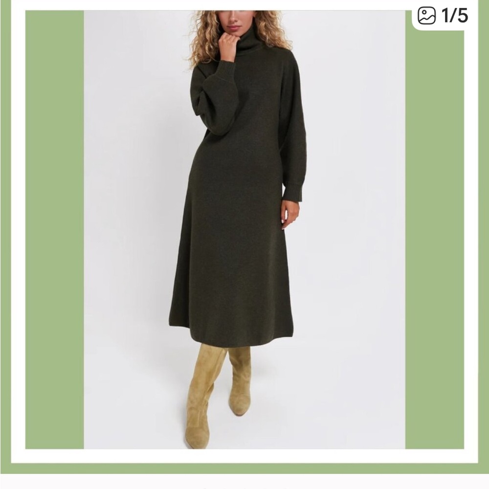 TUCKERNUCK Moss Green Torie maxi Turtleneck Sweater Dress NWT
